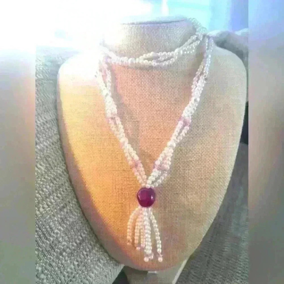 Handmade Jewelry - Beaded pearl  necklace